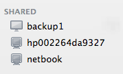 AFP backup server in Finder